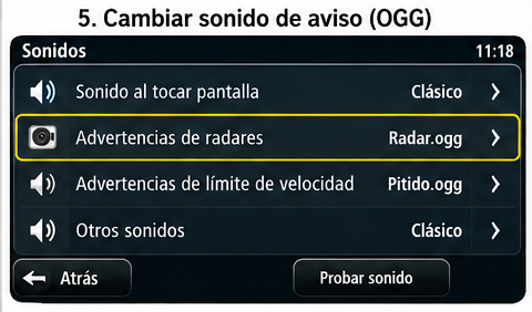 Cambiar sonido de aviso OGG