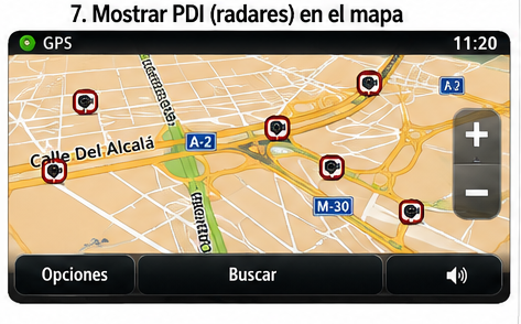 Mostrar radares en el mapa